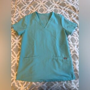 Figs Neon Blue XS Casma Three-Pocket Scrub Top